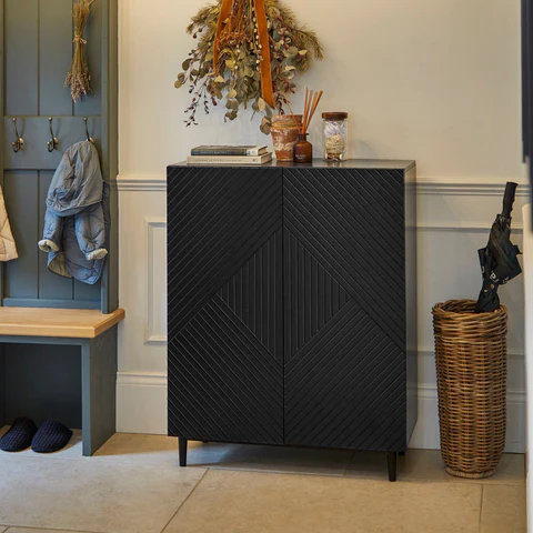 Jack Geometric Small Shoe Cabinet - 2 Door -