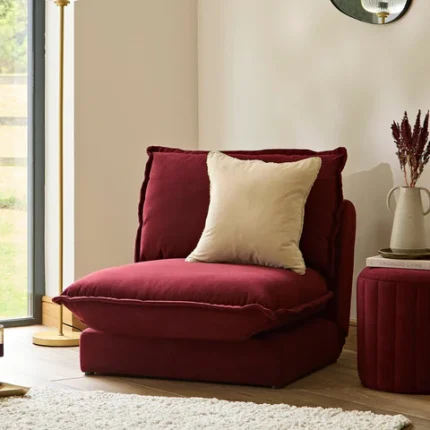 Harlow Single Sofa Bed - Burgundy Red