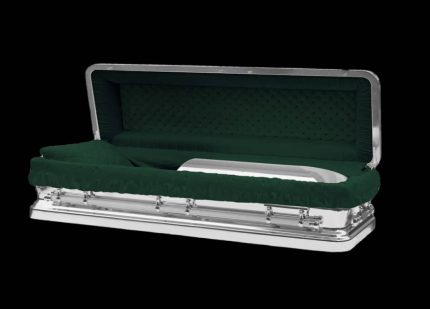 Helios Silver & Dark Green Casket