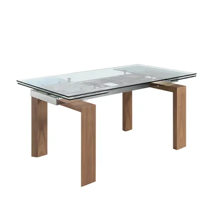 Ikone Casa Ennio glass table with intertwined legs