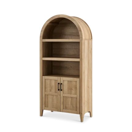 Lauren Arched 77.4" Tall Cabinet Light Oak