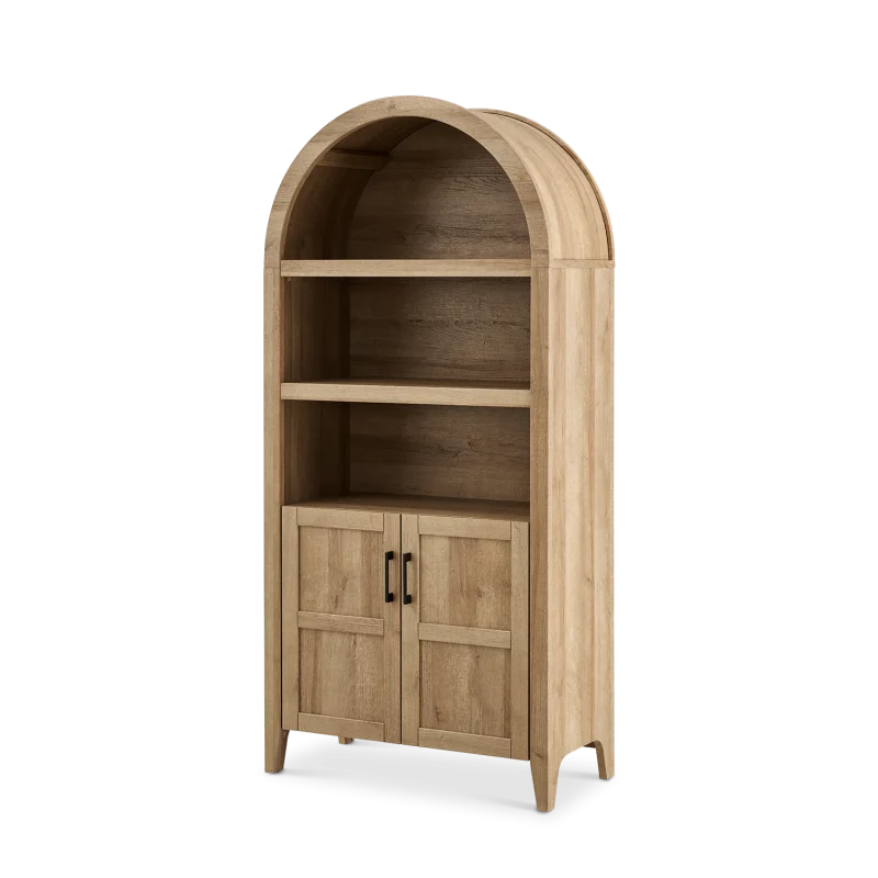 Lauren Arched 77.4" Tall Cabinet Light Oak