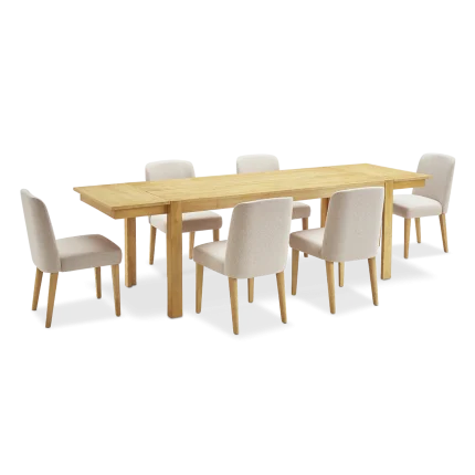 Logan Solid Wood 6-Seater Dining Set