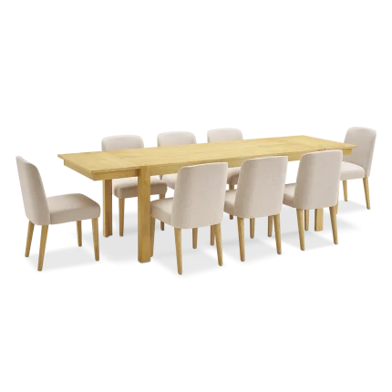 Logan Solid Wood 8-Seater Dining Set