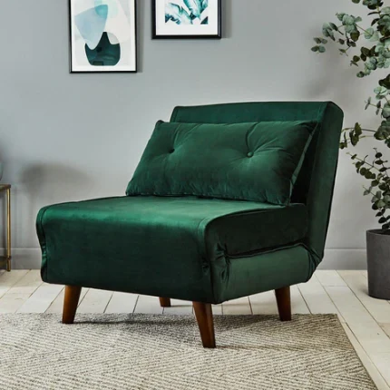 Una Single Sofa Bed - Green Velvet