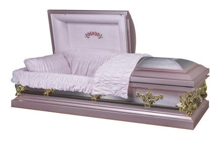 Briar Rose Lilac Purple Casket with Pink Velvet Interior - Metal Casket
