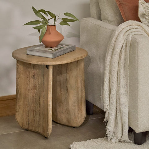Imogen Chalked Mango Wood Side Table