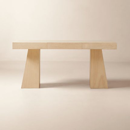 Ridge 66" Bleached Wood Desk with Drawer