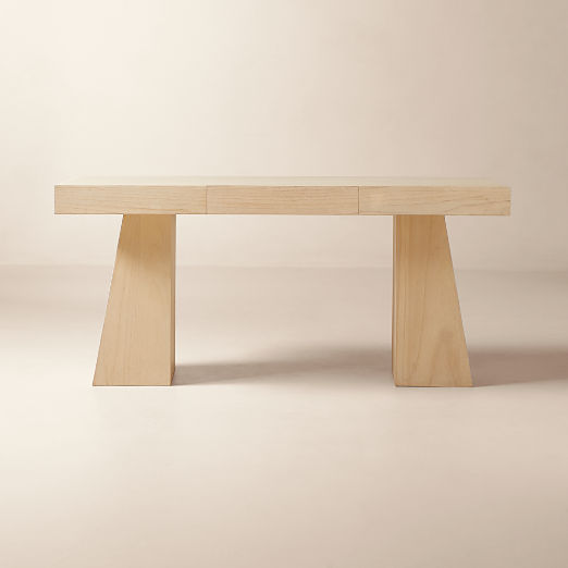 Ridge 66" Bleached Wood Desk with Drawer