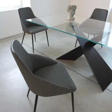 Osaka Glass and Steel Dining Table – La Seggiola