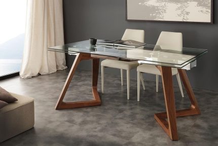 Palladio Extendable Wood and Glass Table – La Seggiola